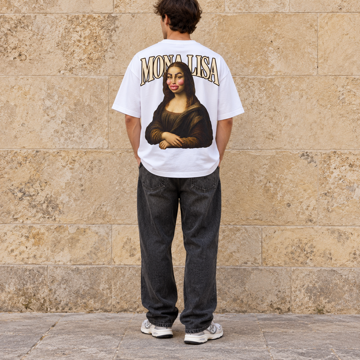 T-shirt oversize – coton épais, imprimé grand format au dos