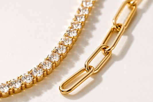 Stainless Steel Diamond-studded Necklace Female 18K Gold