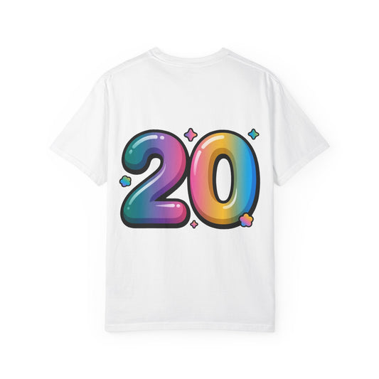 20th Birthday Rainbow Graphic T-Shirt